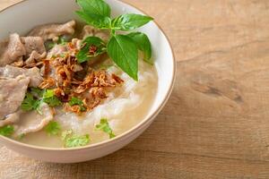 Pho Bo vietnamese soup with pork and rice noodles photo