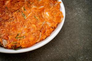 Korean Kimchi pancake or Kimchijeon photo