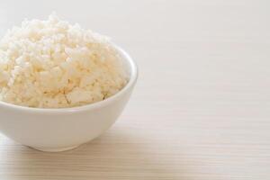 cooked white rice bowl photo