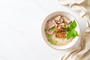 Pho Bo vietnamese soup with pork and rice noodles photo