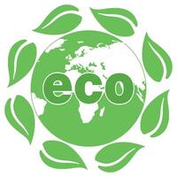 Ecology concept with green leaves vector