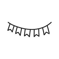 Cute doodle celebration garland with flags clipart. Hand drawn illustration vector