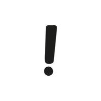 Single exclamation mark doodle. Hand drawn illustration vector