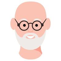 avatar cara para antiguo hombre expresión vector