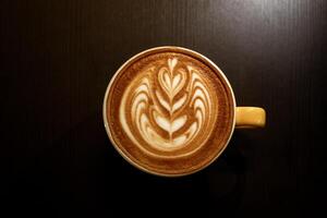 Wing Latte Art in cafe shop. photo