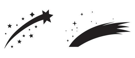 Falling Star icons space element night galaxy design. vector