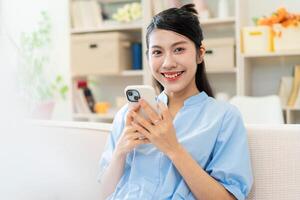 Photo of young Asian girl at home