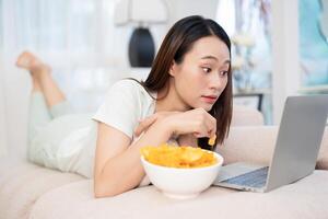 Young Asian girl at home photo