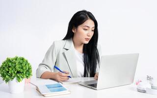 retrato, de, joven, asiático, mujer de negocios foto