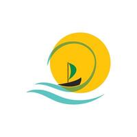 Boat logo template vector