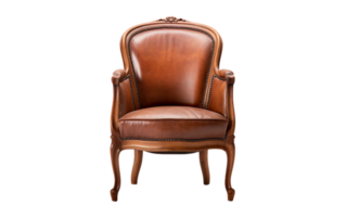 een sierlijk oud houten stoel Aan transparant achtergrond png