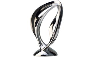 uma futurista troféu dentro cromada em transparente fundo png