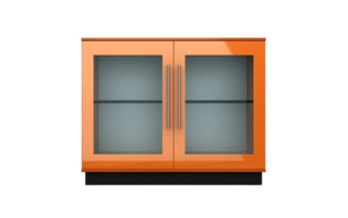 Glass-Doored Cupboard On Transparent Background png