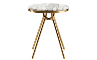 un' sbalorditivo lato tavolo con oro Accenti su trasparente sfondo png