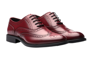 The Allure of Deep Burgundy Brogues On Transparent Background png