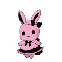 Cute rabbit with big pink ears. isolated illustration. animal cartoon character, illustration. png