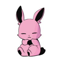 Cute rabbit with big pink ears. isolated illustration. animal cartoon character, illustration. png