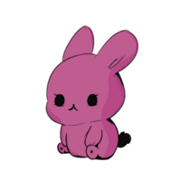 Cute rabbit with big pink ears. isolated illustration. animal cartoon character, illustration. png