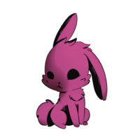 Cute rabbit with big pink ears. isolated illustration. animal cartoon character, illustration. png