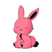 linda Conejo con grande rosado orejas. aislado ilustración. animal dibujos animados personaje, ilustración. png