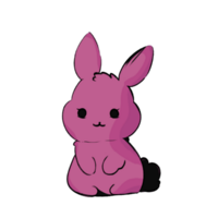 Cute rabbit with big pink ears. isolated illustration. animal cartoon character, illustration. png