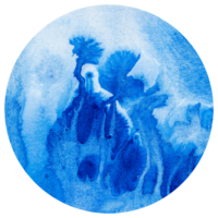 astratto blu acquerello cerchi e turni clipart . png