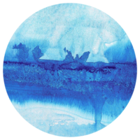 abstrakt Blau Aquarell Kreise und Runden Clip Art . png