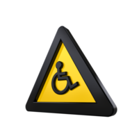 Warning Sign 3D render png