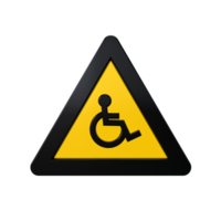 Warning Sign 3D render png