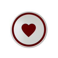 Heart icon with red material png