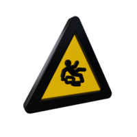 Warning Sign 3D render png
