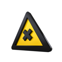 Warning Sign 3D render png