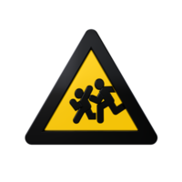 Warning Sign 3D render png