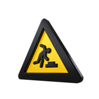 Warning Sign 3D render png