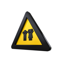 Warning Sign 3D render png