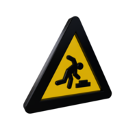 Warning Sign 3D render png