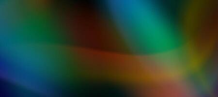 Blurred rainbow refraction overlay effect. Light lens prism effect on black background. Holographic reflection, crystal flare leak shadow overlay. vector