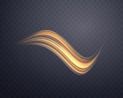 Glowing orange lines. Neon realistic energy speed. Abstract light effect vector