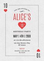 Birthday Party Invitation Card Template in Playing Card Theme