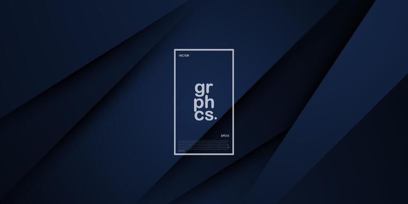 Abstract dark blue triangle on dark color geometric design. Modern overlap papercut futuristic background illustration. Eps10