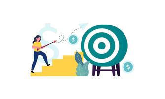 Goal-focused, support and teamwork, help in overcoming obstacles illustration vector