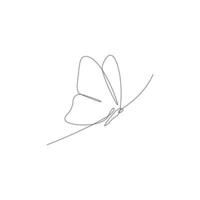 butterfly continuous line design. poem element continuous line illustration. lineart. monoline asset. vector