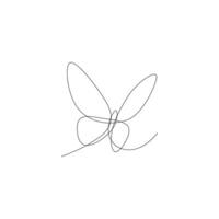 butterfly continuous line design. poem element continuous line illustration. lineart. monoline asset. vector