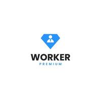 Diamond worker logo design illustration idea vector