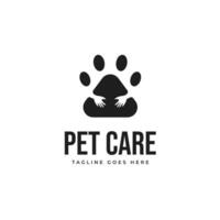 Paw and hand logo design illustration idea vector