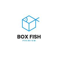 Box fish logo design illustration idea vector