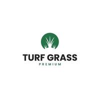 Turf grass logo design illustration idea vector