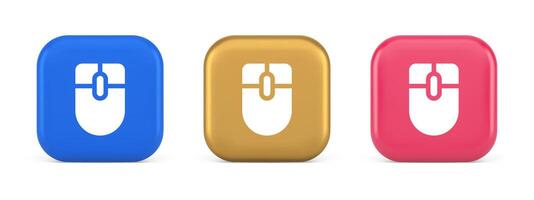 Mouse computer scrolling device cursor button click control cyberspace interface 3d icon vector