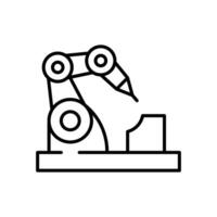 Mechanical arm icon. Simple outline style. Robotic hand manipulator, computer, construction, factory, industry, technology concept. Thin line symbol. isolated. vector