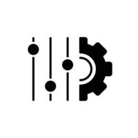 Panel settings icon. Simple solid style. Equalizer options, preferences, work, gear, tool, cogwheel, cog, level, technology concept. Black silhouette, glyph symbol. isolated. vector